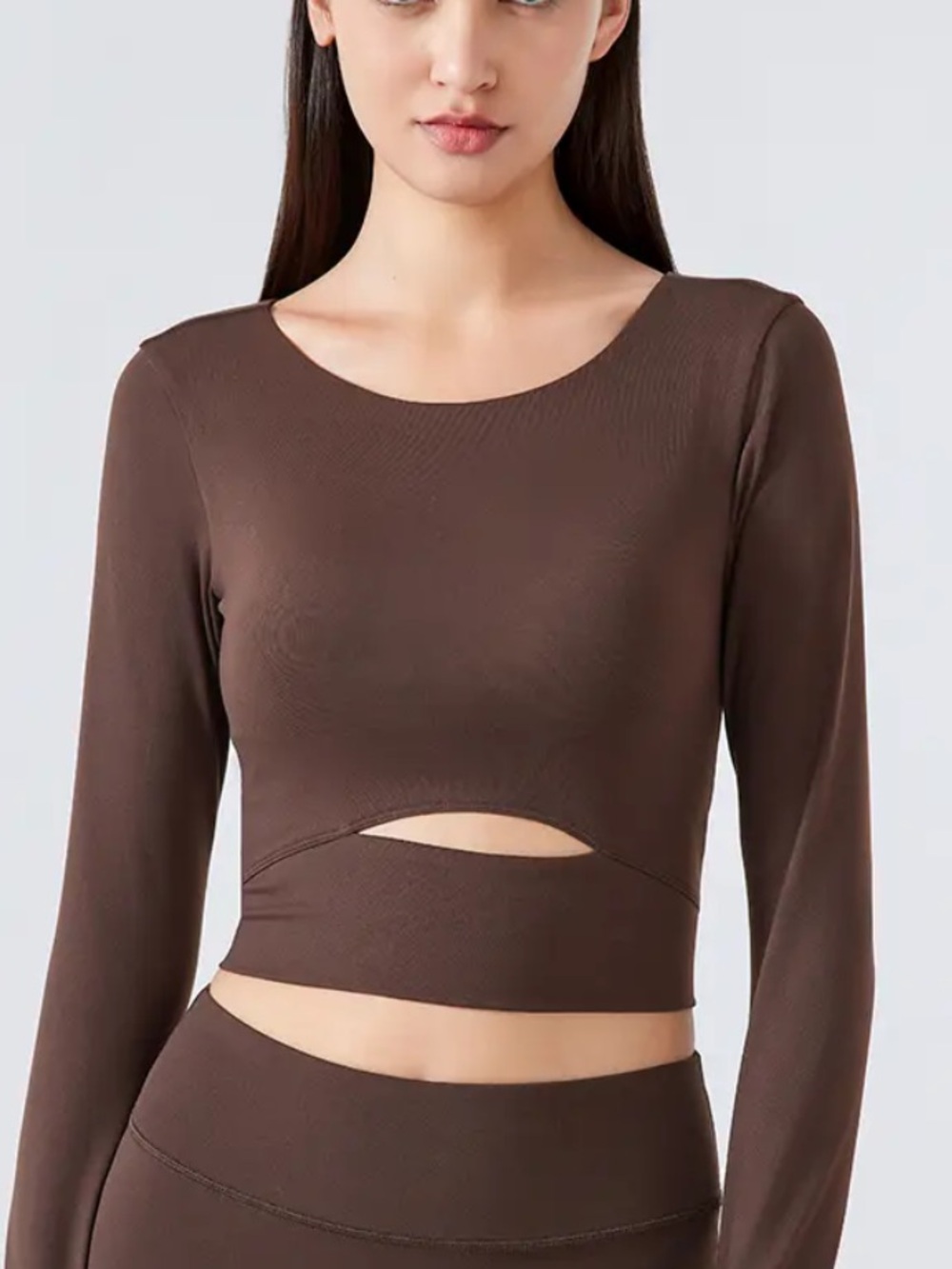 Pink Lily Size Medium Brown Athleisure Athletic Top